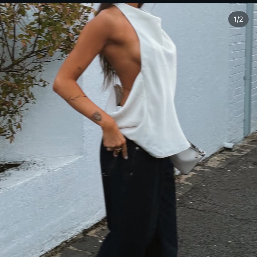 Charcoal clothing Dakari Top with Ring Back Detail in Oat